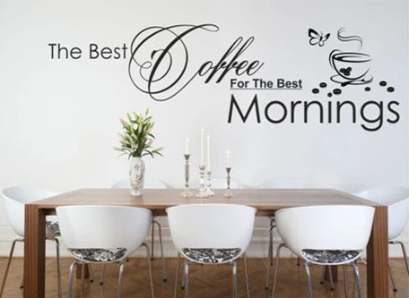 Nálepka na zeď s textem THE BEST COFFEE FOR THE BEST MORNINGS