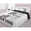 Stylový přehoz na manželskou postel s motivem velkoměsta NEW YORK bílo černé barvy