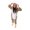 Moderní pyžamové overaly kigurumi s motivem leoparda