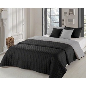 Oboustranné přehozy na postel černé barvy se vzorem