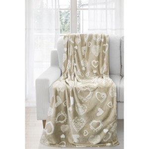 Kvalitní deky béžové barvy s romantickým motivem
