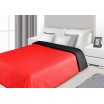 Červeno černé oboustranné přehozy na postel s prošívaným vzorem