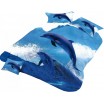 Ložní povlečení modré barvy s delfíny
