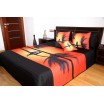 Oranžově černý přehoz na postel s 3D romantickým motivem