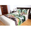 Zeleno smetanový přehoz na postel s motivem tygra
