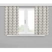 Moderní krátké závěsy v šedé barvě 160x170 cm s malými béžovými květy
