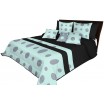 Moderní přehoz na postel s prošíváním v černo mátové barvě s šedými kruhy