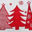 Vánoční prostírání na stůl v bílo červené barvě se třemi stromky