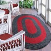 Kvalitní červený koberec ovál