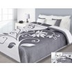 Přehoz na postel bílé barvy s šedými vzory