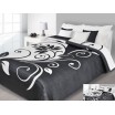 Přehoz na postel černé barvy s bílými vzory