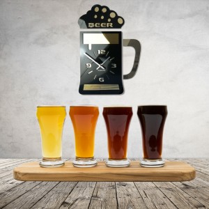 Pivní sklenice nástěnné hodiny do kuchyně