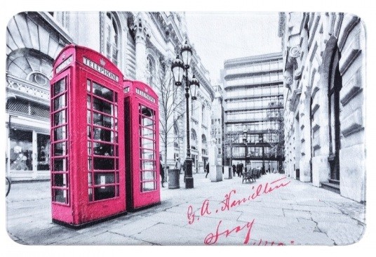 LONDON šedě ružové koberečky do koupelny