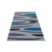 Kusový šedý koberec s tyrkysovým vzorem