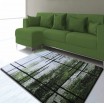 Zelený koberec s šedým vzorem do obývacího pokoje