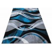 Tyrkysový koberec s šedými vlnkami