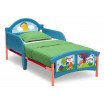Modrá dětská postel LESNÍ ZVÍŘÁTKA