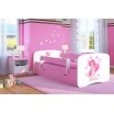 Růžová holčičí postel s motivem víly