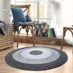 Stylový kulatý koberec černo šedý