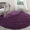 Fialový koberec kruhový shaggy