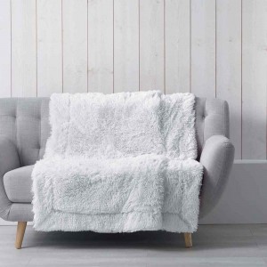 Hřejivá chlupatá deka bílé barvy MARILOU 125x150 cm