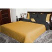 Prošívaný přehoz přes postel v moderní tmavě žluté a šedé barevné kombinaci