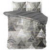 Moderní šedé povlečení na postel s trojúhelníkovým vzorem TRIANGLE