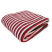 Lehká letní deka s páskovým vzorem červeno černé barvy