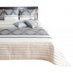 Luxusní přehoz na postel barokního designu v zlato šedé barvě