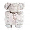 Krásné dárkové balení dětská hřejivá deka s plyšovou hračkou slona