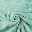 Luxusní hřejivá deka v trendy mentolové barvě se stříbrným vzorem 70 x 160 cm