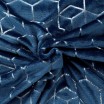 Krásná tmavě modrá deka z mikrovlákna s módním stříbrným vzorem