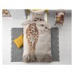 Originální dětská béžovo hnědé bavlněné povlečení s motivem žirafy 140x200 cm