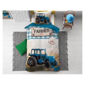 Bavlněné ložní povlečení pro chlapce s velkým potiskem traktoru 140x200 cm