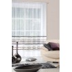 Krémová záclona do obývacího pokoje v krémové barvě s hnědo zlatými pruhy
