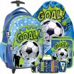 Stylová školní taška na kolečkách pro chlapce fotbalisty v troj kombinaci