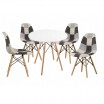 Moderní jídelní židle s čalouněním patchwork