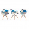 Kvalitní židle ve stylu patchwork modré barvy