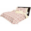 Oboustranný přehoz na postel krémové barvy s krásným motivem růží