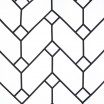 Bílý dekorační závěs s geometrickým vzorem