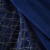 Luxusní deka tmovo modrá s dekorativním zlatým ornamentem