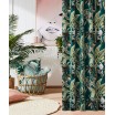Dekorační závěsy do ložnice s tropickým motivem zelené barvy