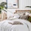 Elegantní prošívaný přehoz na postel bílé barvy