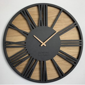 Luxusní dřevěné hodiny s průměrem 50cm ROMAN LOFT