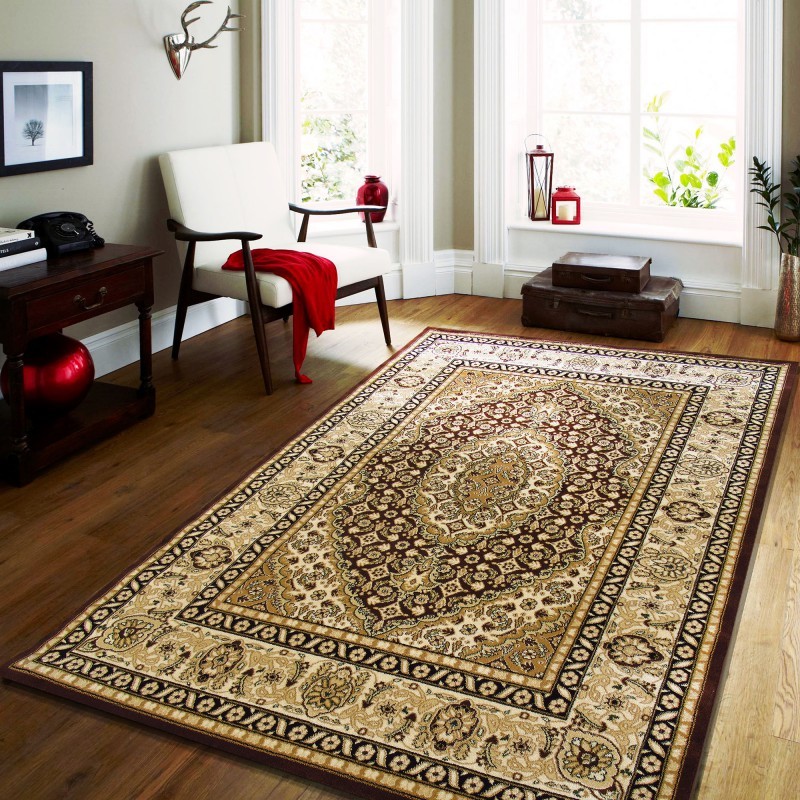 Hnědý vintage koberec do obývacího pokoje