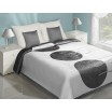 Oboustranný přehoz na postel bílé barvy s motivem ocelových koulí