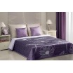 Přehozy na postel oboustranné ve fialové barvě s fialovo-šedými i květy