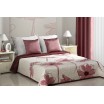 Bílé přehozy na manželskou postel s motivem rozkvetlých vínových květů