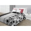 Bílo-černé přehozy na manželskou postel s geometrickým vzorem
