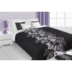 Přehozy černobílé na manželskou postel s ornamenty ve tvaru květů